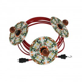 Creative Cables - Έτοιμη Γιρλάντα Lumet Maioliche 10m Υφασμάτινο Καλώδιο Πλακέ Με 3 Λάμπες