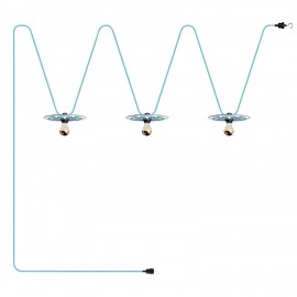 Creative Cables - Έτοιμη Γιρλάντα Lumet Maioliche 10m Υφασμάτινο Καλώδιο Πλακέ Με 3 Λάμπες