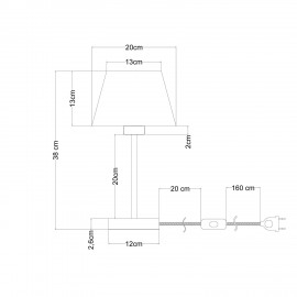 Creative Cables - Επιτραπέζιο Φωτιστικό Alzaluce Wood Ξύλινο Mε Kαπέλο Impero