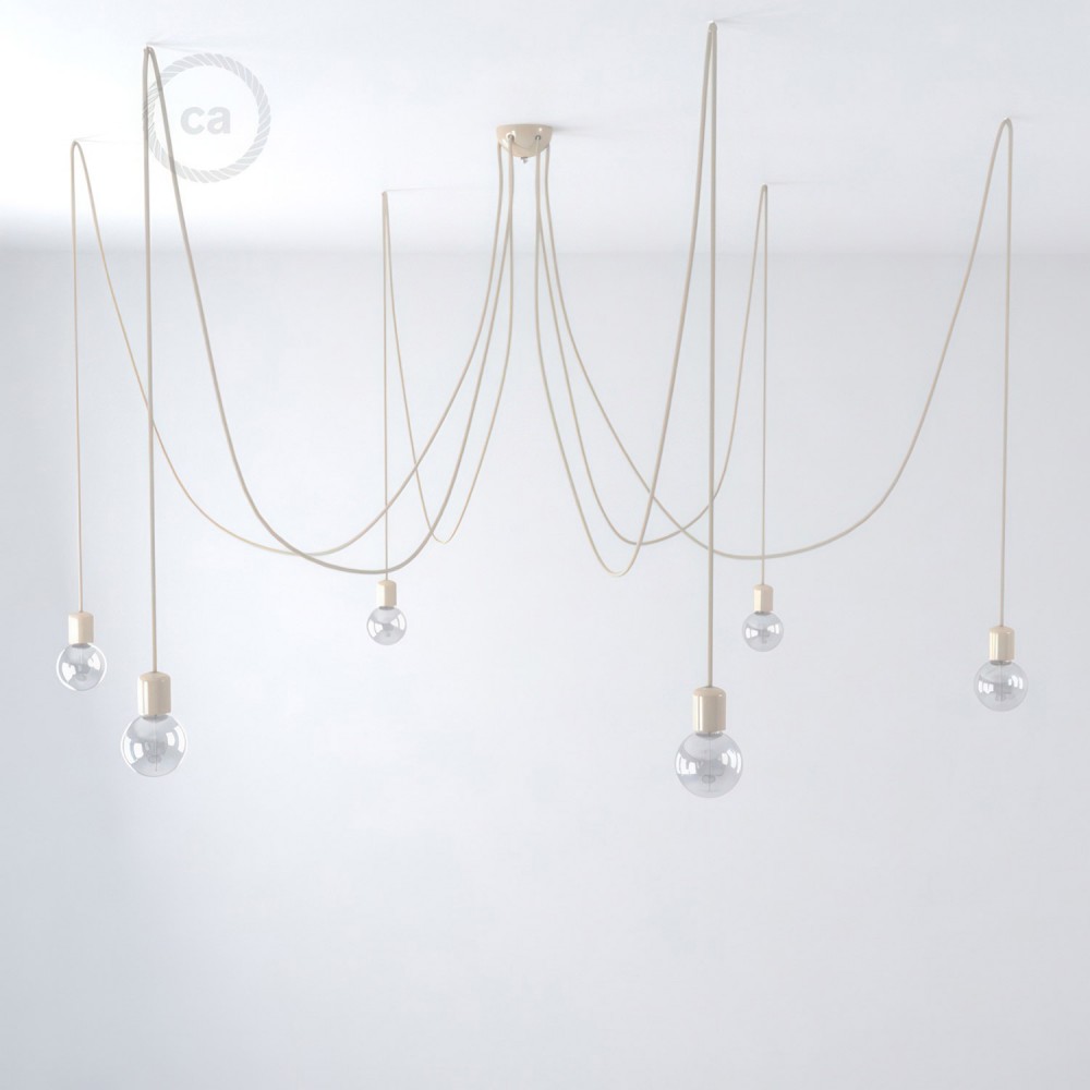 Creative Cables - Κεραμικό Φωτιστικό Αράχνη Με 6 Κρεμαστές Λάμπες Και Υφασμάτινο Καλώδιο Creative Cables - Κεραμικό Φωτιστικό Αράχνη Με 6 Κρεμαστές Λάμπες Και Υφασμάτινο Καλώδιο