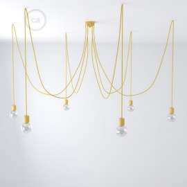 Creative Cables - Κεραμικό Φωτιστικό Αράχνη Με 6 Κρεμαστές Λάμπες Και Υφασμάτινο Καλώδιο Creative Cables - Κεραμικό Φωτιστικό Αράχνη Με 6 Κρεμαστές Λάμπες Και Υφασμάτινο Καλώδιο