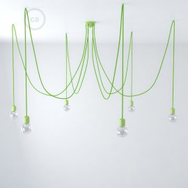 Creative Cables - Κεραμικό Φωτιστικό Αράχνη Με 6 Κρεμαστές Λάμπες Και Υφασμάτινο Καλώδιο Creative Cables - Κεραμικό Φωτιστικό Αράχνη Με 6 Κρεμαστές Λάμπες Και Υφασμάτινο Καλώδιο