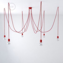 Creative Cables - Κεραμικό Φωτιστικό Αράχνη Με 6 Κρεμαστές Λάμπες Και Υφασμάτινο Καλώδιο Creative Cables - Κεραμικό Φωτιστικό Αράχνη Με 6 Κρεμαστές Λάμπες Και Υφασμάτινο Καλώδιο