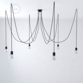 Creative Cables - Κεραμικό Φωτιστικό Αράχνη Με 6 Κρεμαστές Λάμπες Και Υφασμάτινο Καλώδιο Creative Cables - Κεραμικό Φωτιστικό Αράχνη Με 6 Κρεμαστές Λάμπες Και Υφασμάτινο Καλώδιο