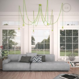 Creative Cables - Κεραμικό Φωτιστικό Αράχνη Με 6 Κρεμαστές Λάμπες Και Υφασμάτινο Καλώδιο Creative Cables - Κεραμικό Φωτιστικό Αράχνη Με 6 Κρεμαστές Λάμπες Και Υφασμάτινο Καλώδιο