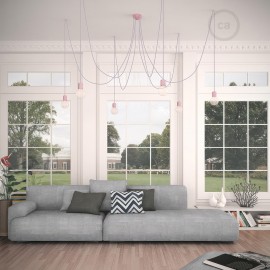 Creative Cables - Κεραμικό Φωτιστικό Αράχνη Με 6 Κρεμαστές Λάμπες Και Υφασμάτινο Καλώδιο Creative Cables - Κεραμικό Φωτιστικό Αράχνη Με 6 Κρεμαστές Λάμπες Και Υφασμάτινο Καλώδιο