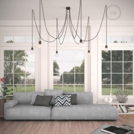 Creative Cables - Κεραμικό Φωτιστικό Αράχνη Με 6 Κρεμαστές Λάμπες Και Υφασμάτινο Καλώδιο Creative Cables - Κεραμικό Φωτιστικό Αράχνη Με 6 Κρεμαστές Λάμπες Και Υφασμάτινο Καλώδιο
