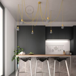Creative Cables - Κεραμικό Φωτιστικό Αράχνη Με 6 Κρεμαστές Λάμπες Και Υφασμάτινο Καλώδιο Creative Cables - Κεραμικό Φωτιστικό Αράχνη Με 6 Κρεμαστές Λάμπες Και Υφασμάτινο Καλώδιο