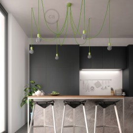 Creative Cables - Κεραμικό Φωτιστικό Αράχνη Με 6 Κρεμαστές Λάμπες Και Υφασμάτινο Καλώδιο Creative Cables - Κεραμικό Φωτιστικό Αράχνη Με 6 Κρεμαστές Λάμπες Και Υφασμάτινο Καλώδιο