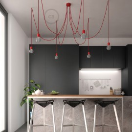 Creative Cables - Κεραμικό Φωτιστικό Αράχνη Με 6 Κρεμαστές Λάμπες Και Υφασμάτινο Καλώδιο Creative Cables - Κεραμικό Φωτιστικό Αράχνη Με 6 Κρεμαστές Λάμπες Και Υφασμάτινο Καλώδιο