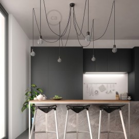 Creative Cables - Κεραμικό Φωτιστικό Αράχνη Με 6 Κρεμαστές Λάμπες Και Υφασμάτινο Καλώδιο Creative Cables - Κεραμικό Φωτιστικό Αράχνη Με 6 Κρεμαστές Λάμπες Και Υφασμάτινο Καλώδιο
