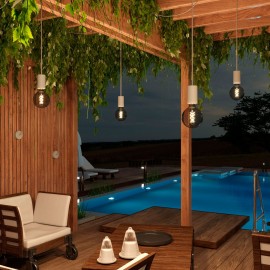 Creative Cables - Κρεμαστό Φωτιστικό Εξωτερικού Χώρου EIVA ELEGANT Με 5m Υφασμάτινο Καλώδιο