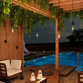 Creative Cables - Κρεμαστό Φωτιστικό Εξωτερικού Χώρου EIVA ELEGANT Με 5m Υφασμάτινο Καλώδιο