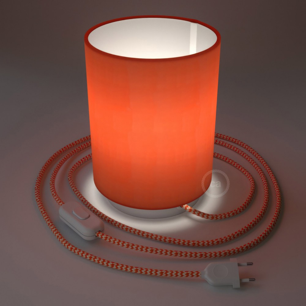 Creative Cables - Επιτραπέζιο Μεταλλικό Φωτιστικό Posaluce Νε Κεραμιδί Κυλινδρικό Καπέλο