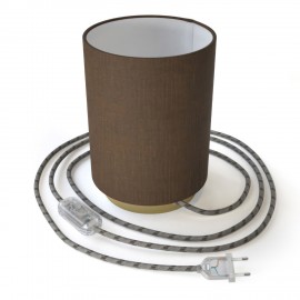 Creative Cables - Επιτραπέζιο Μεταλλικό Φωτιστικό Posaluce Με Καφέ Κυλινδρικό Καπέλο
