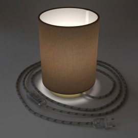 Creative Cables - Επιτραπέζιο Μεταλλικό Φωτιστικό Posaluce Με Καφέ Κυλινδρικό Καπέλο