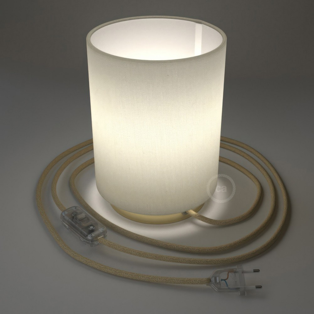 Creative Cables - Επιτραπέζιο Μεταλλικό Φωτιστικό Posaluce Με Λευκό Κυλινδρικό Καπέλο Creative Cables - Επιτραπέζιο Μεταλλικό Φωτιστικό Posaluce Με Λευκό Κυλινδρικό Καπέλο
