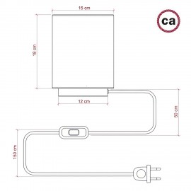 Creative Cables - Επιτραπέζιο Μεταλλικό Φωτιστικό Posaluce Με Λευκό Κυλινδρικό Καπέλο Creative Cables - Επιτραπέζιο Μεταλλικό Φωτιστικό Posaluce Με Λευκό Κυλινδρικό Καπέλο