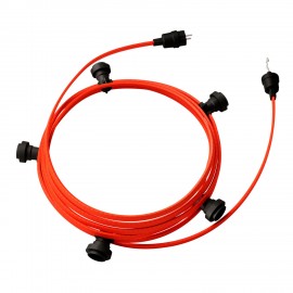 Creative Cables - Έτοιμη Γιρλάντα Lumet 7,5m Υφασμάτινο Καλώδιο Πλακέ Με 5 Μαύρα Ντουί