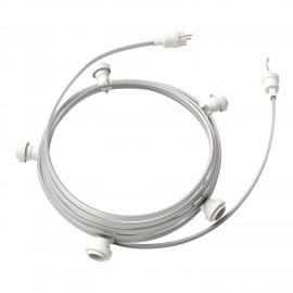 Creative Cables - Έτοιμη Γιρλάντα Lumet 7,5m Υφασμάτινο Καλώδιο Πλακέ Με 5 Λευκά Ντουί