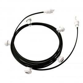 Creative Cables - Έτοιμη Γιρλάντα Lumet 7,5m Υφασμάτινο Καλώδιο Πλακέ Με 5 Λευκά Ντουί