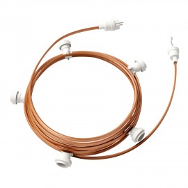 Creative Cables - Έτοιμη Γιρλάντα Lumet 7,5m Υφασμάτινο Καλώδιο Πλακέ Με 5 Λευκά Ντουί