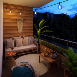 Creative Cables - Έτοιμη Γιρλάντα Lumet 12,5m Υφασμάτινο Καλώδιο Πλακέ Με 10 Μαύρα Ντουί