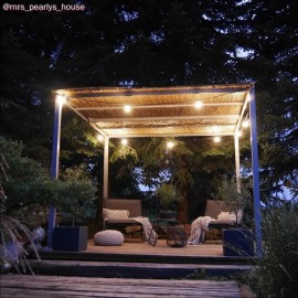 Creative Cables - Έτοιμη Γιρλάντα Lumet 12,5m Υφασμάτινο Καλώδιο Πλακέ Με 10 Μαύρα Ντουί