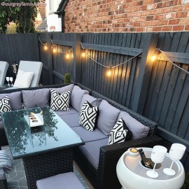 Creative Cables - Έτοιμη Γιρλάντα Lumet 12,5m Υφασμάτινο Καλώδιο Πλακέ Με 10 Μαύρα Ντουί