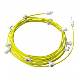 Creative Cables - Έτοιμη Γιρλάντα Lumet 12,5m Υφασμάτινο Καλώδιο Πλακέ Με 10 Λευκά Ντουί