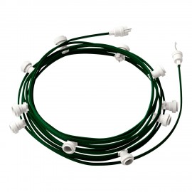 Creative Cables - Έτοιμη Γιρλάντα Lumet 12,5m Υφασμάτινο Καλώδιο Πλακέ Με 10 Λευκά Ντουί