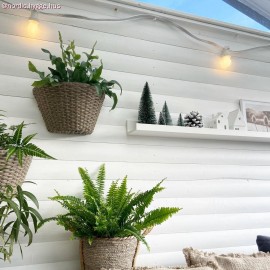 Creative Cables - Έτοιμη Γιρλάντα Lumet 12,5m Υφασμάτινο Καλώδιο Πλακέ Με 10 Λευκά Ντουί