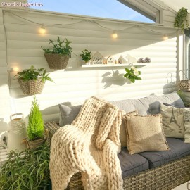 Creative Cables - Έτοιμη Γιρλάντα Lumet 12,5m Υφασμάτινο Καλώδιο Πλακέ Με 10 Λευκά Ντουί