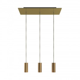 Creative Cables - Κρεμαστό Φωτιστικό 3φωτο Με Ορθογώνια Ροζέτα Και Μεταλλικά Σποτ Tub-E14