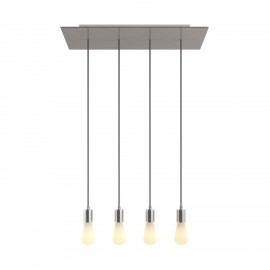 Crative Cables - Κρεμαστό 4φωτο Με Ορθογώνια Ροζέτα Και Μεταλλικά Στοιχεία