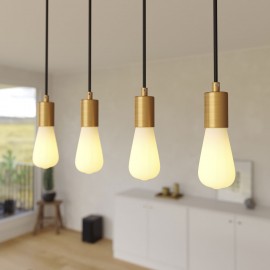 Crative Cables - Κρεμαστό 4φωτο Με Ορθογώνια Ροζέτα Και Μεταλλικά Στοιχεία