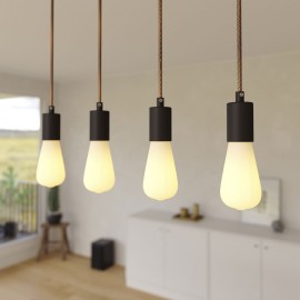 Crative Cables - Κρεμαστό 4φωτο Με Ορθογώνια Ροζέτα Και Μεταλλικά Στοιχεία