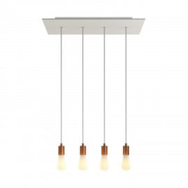 Crative Cables - Κρεμαστό 4φωτο Με Ορθογώνια Ροζέτα Και Μεταλλικά Στοιχεία