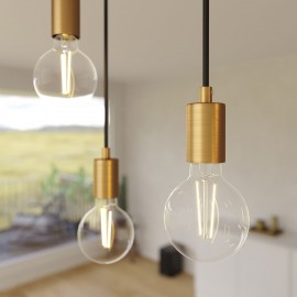 Κρεμαστό Φωτιστικό 5φωτο, με ορθογώνια ροζέτα Rose-One XXL 675 mm, υφασμάτινο καλώδιο και μεταλλικά στοιχεία