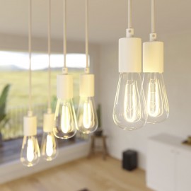 Creative Cables - Κρεμαστό Φωτιστικό 6φωτο Με Ορθογώνια Ροζέτα Και Μεταλλικά Στοιχεία