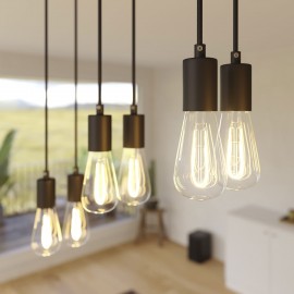 Creative Cables - Κρεμαστό Φωτιστικό 6φωτο Με Ορθογώνια Ροζέτα Και Μεταλλικά Στοιχεία