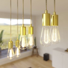 Creative Cables - Κρεμαστό Φωτιστικό 6φωτο Με Ορθογώνια Ροζέτα Και Μεταλλικά Στοιχεία