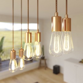 Creative Cables - Κρεμαστό Φωτιστικό 6φωτο Με Ορθογώνια Ροζέτα Και Μεταλλικά Στοιχεία