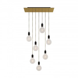 Creative Cables - Κρεμαστό Φωτιστικό 7φωτο Με Ορθογώνια Ροζέτα Και Μεταλλικά Στοιχεία