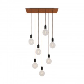 Creative Cables - Κρεμαστό Φωτιστικό 7φωτο Με Ορθογώνια Ροζέτα Και Μεταλλικά Στοιχεία