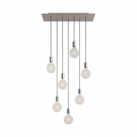 Creative Cables - Κρεμαστό Φωτιστικό 7φωτο Με Ορθογώνια Ροζέτα Και Μεταλλικά Στοιχεία