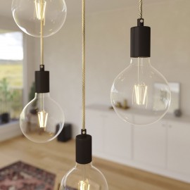 Creative Cables - Κρεμαστό Φωτιστικό 7φωτο Με Ορθογώνια Ροζέτα Και Μεταλλικά Στοιχεία