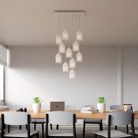 Creative Cables - Μοντέρνο Κρεμαστό Φωτιστικό 11φωτο Με Καπέλα Κλουβιά Ghostbell