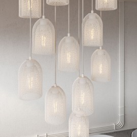 Creative Cables - Μοντέρνο Κρεμαστό Φωτιστικό 11φωτο Με Καπέλα Κλουβιά Ghostbell