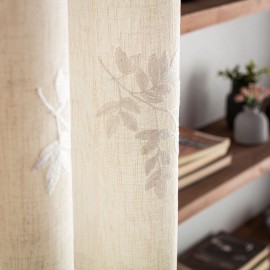 Κουρτίνα με σιρίτι 140x280cm GOFIS HOME  Leaf Beige AW24 532/06 Κουρτίνα με σιρίτι 140x280cm GOFIS HOME  Leaf Beige AW24 532/06